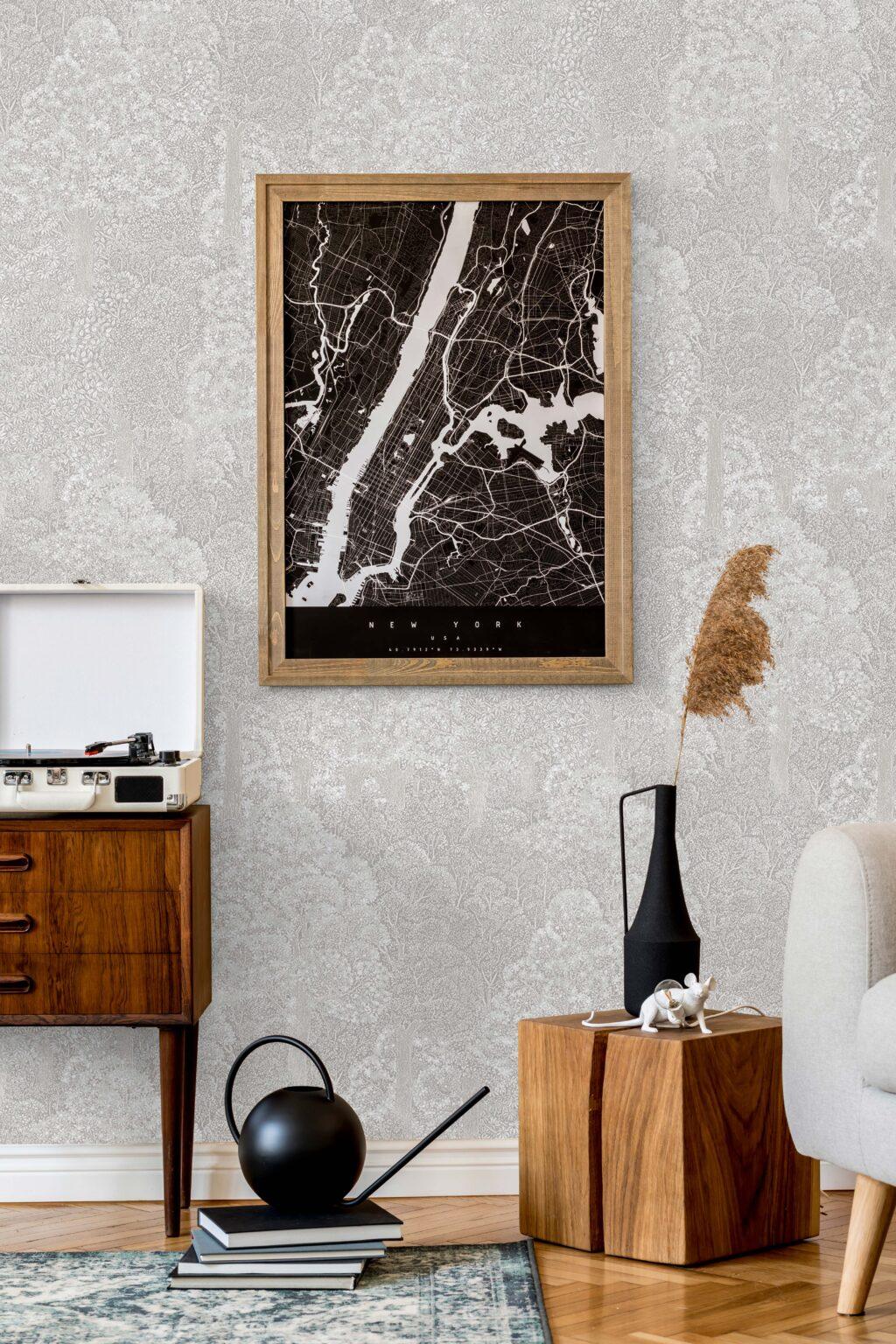Icon Forest of Forms Design Wallpaper, Gray Colour, Code 24107-1 - Image 4