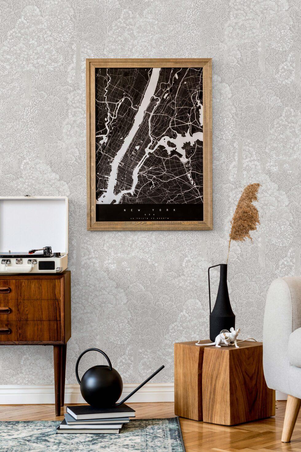 Icon Forest of Forms Design Wallpaper, Gray Colour, Code 24107-1 - Image 4