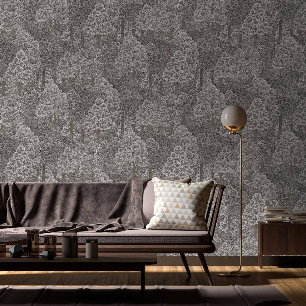 Icon Forest of Forms Design Wallpaper, Anthracite Gray Colour, Code 24107-3 - Image 3