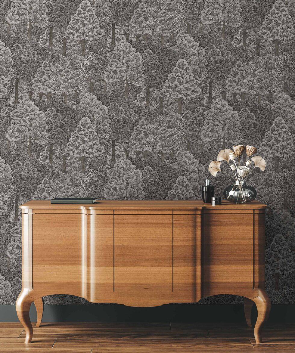 Icon Forest of Forms Design Wallpaper, Anthracite Gray Colour, Code 24107-3 - Image 4