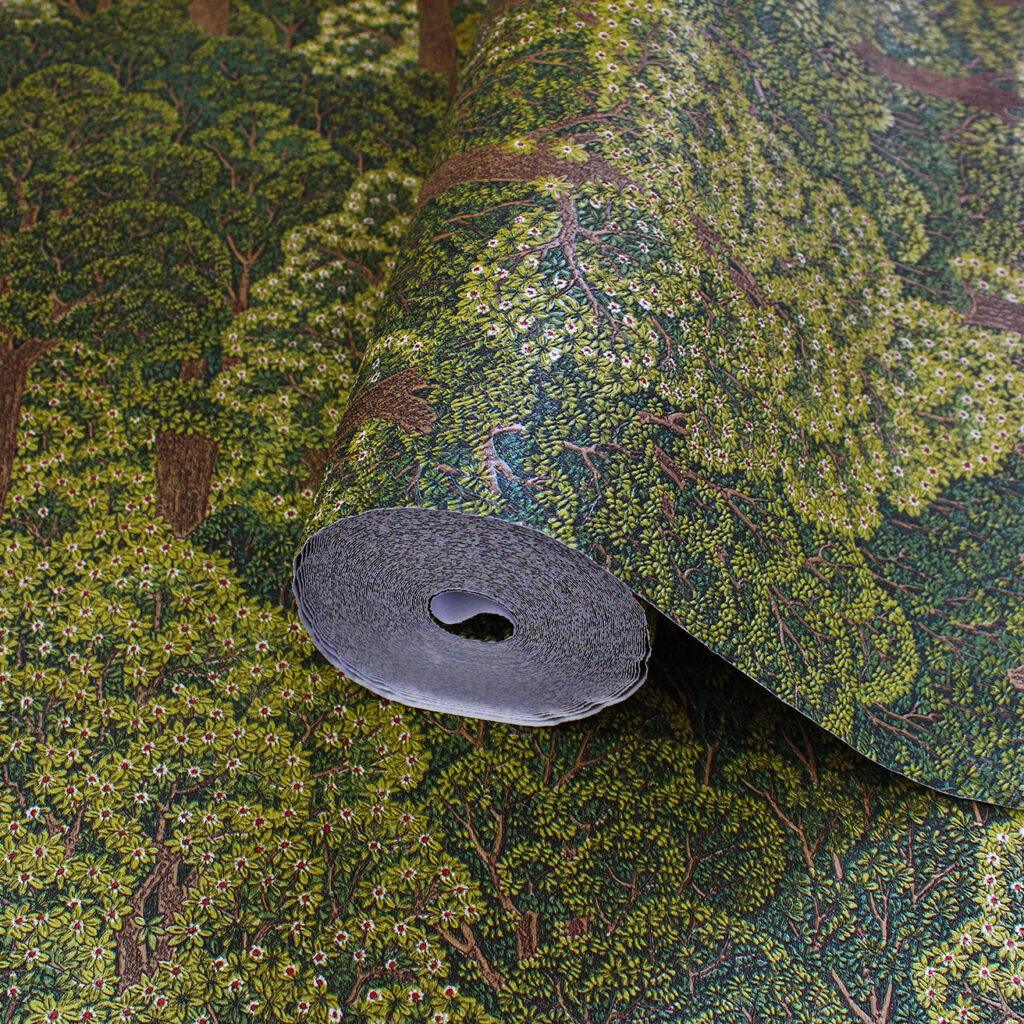 Icon Forest of Forms Design Wallpaper, Green Colour, Code 24107-4