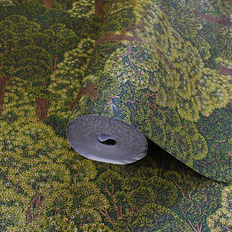 Icon Forest of Forms Design Wallpaper, Green Colour, Code 24107-4