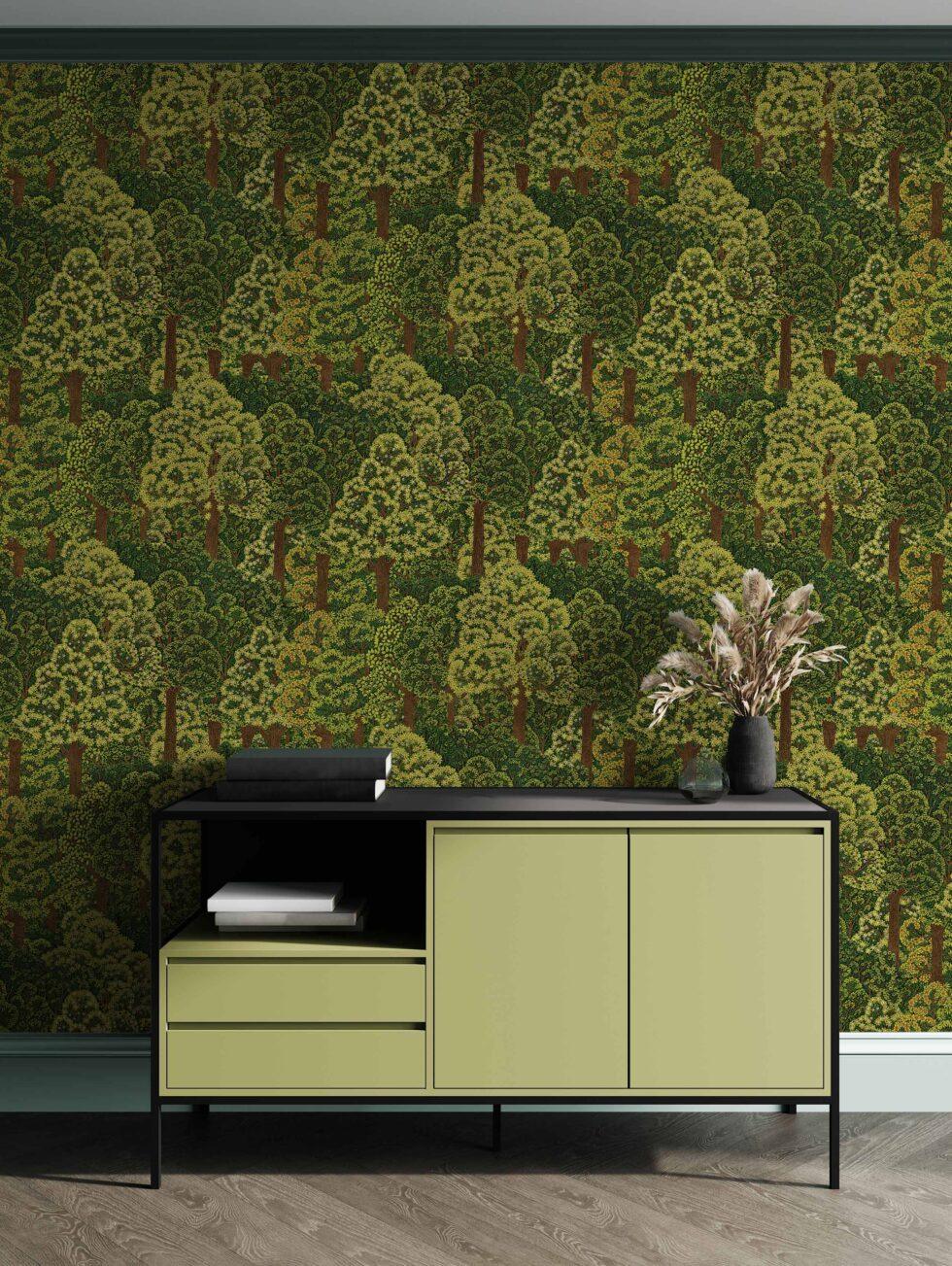 Icon Forest of Forms Design Wallpaper, Green Colour, Code 24107-4 - Image 3