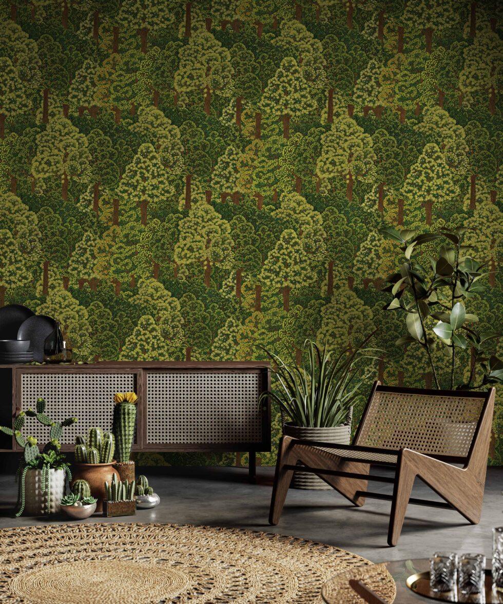 Icon Forest of Forms Design Wallpaper, Green Colour, Code 24107-4 - Image 4