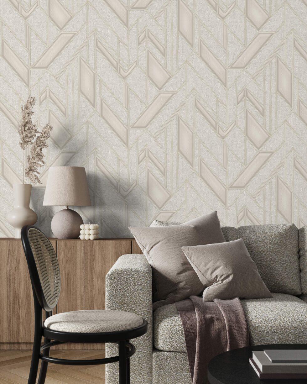 Icon Infinite Shapes Design Wallpaper, Cream Colour, Code 24113-2 - Image 2