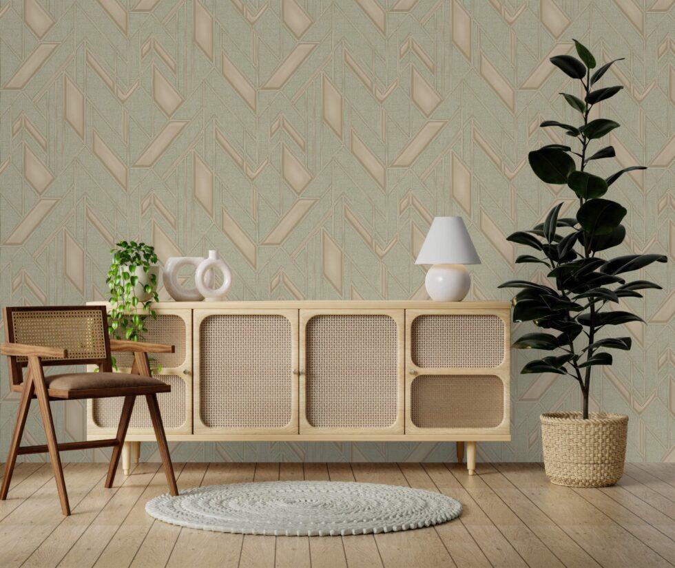 Icon Infinite Shapes Design Wallpaper, Green Colour, Code 24113-3 - Image 2