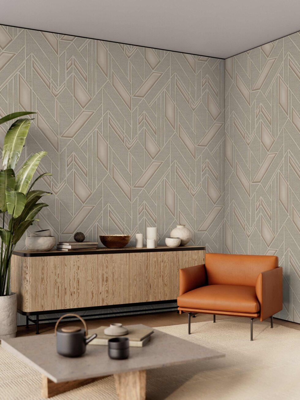 Icon Infinite Shapes Design Wallpaper, Mink Colour, Code 24113-4 - Image 2