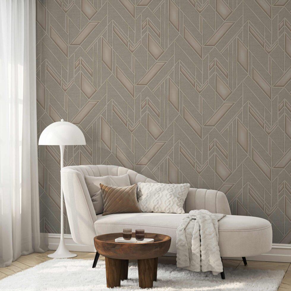 Icon Infinite Shapes Design Wallpaper, Mink Colour, Code 24113-4 - Image 4