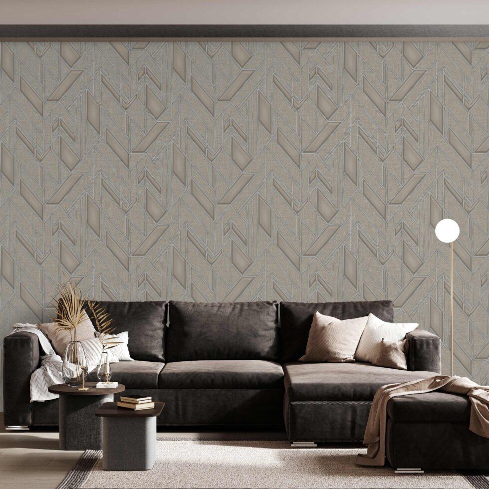 Icon Infinite Shapes Design Wallpaper, Brown Colour, Code 24113-5 - Image 2