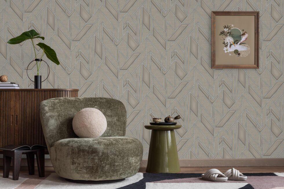 Icon Infinite Shapes Design Wallpaper, Brown Colour, Code 24113-5 - Image 3