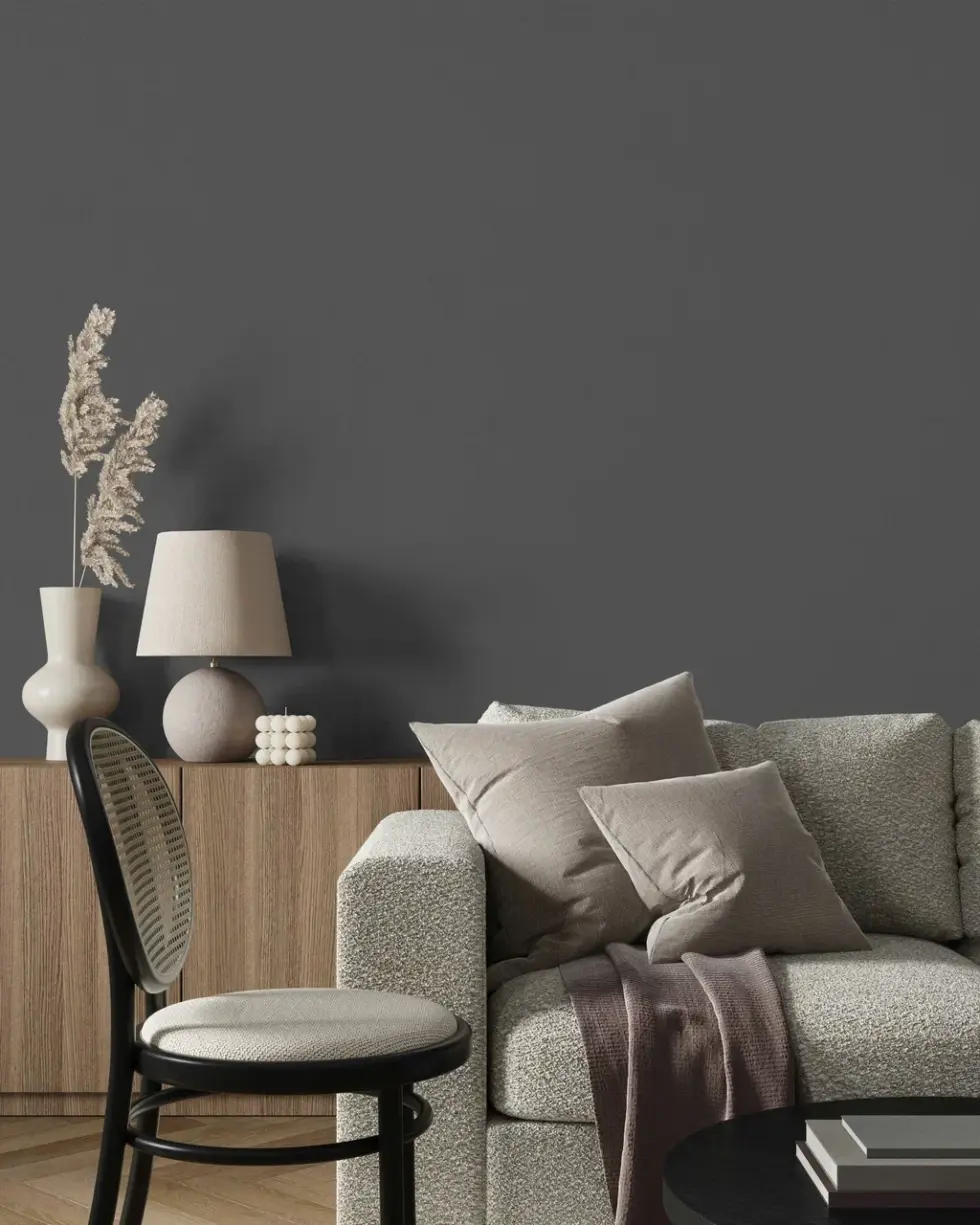 Modern Plain Pattern Wallpaper, Colour neutral Charcoal 24201-8 - Image 3